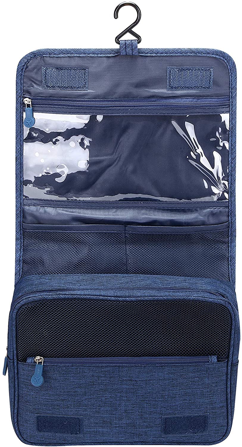 Acopton Portable Hanging Travel Toiletry Bag for Men and Womens Waterproof Bathrooom Shower Bag Multifunctional Cosmetic Makeup Organzier (Navy Blue)