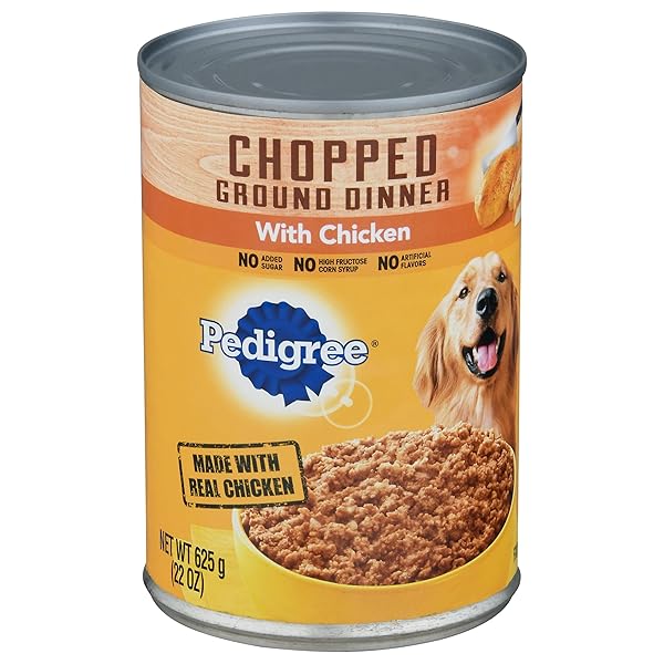 PEDIGREE CHOPPED GROUND DINNER WITH CHICKEN CANNED DOG FOOD 22 OUNCES