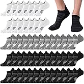 Looknniy 12 Pairs Mens Ankle Athletic Running Socks Breathable Low Cut Sports Casual Socks for Men (US, Alpha (Alpha), One Size, Regular, 20 Pairs Multicolor)