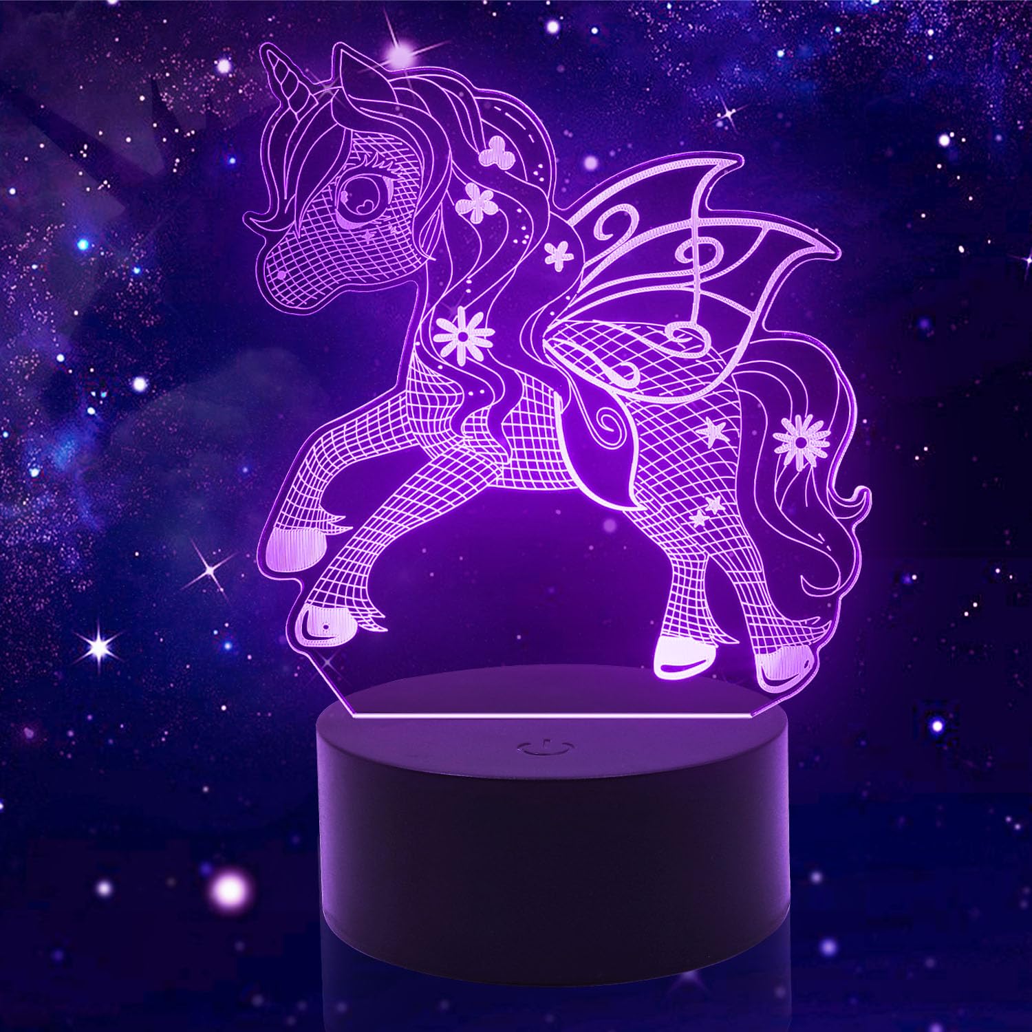 Gemi AIRUEEK 3D Night Light, Lamp 16 Colors Change with Remote, Lights for Girls Bedroom,Pink Light Girls Room Decor Valentine's Day Gifts — image 1