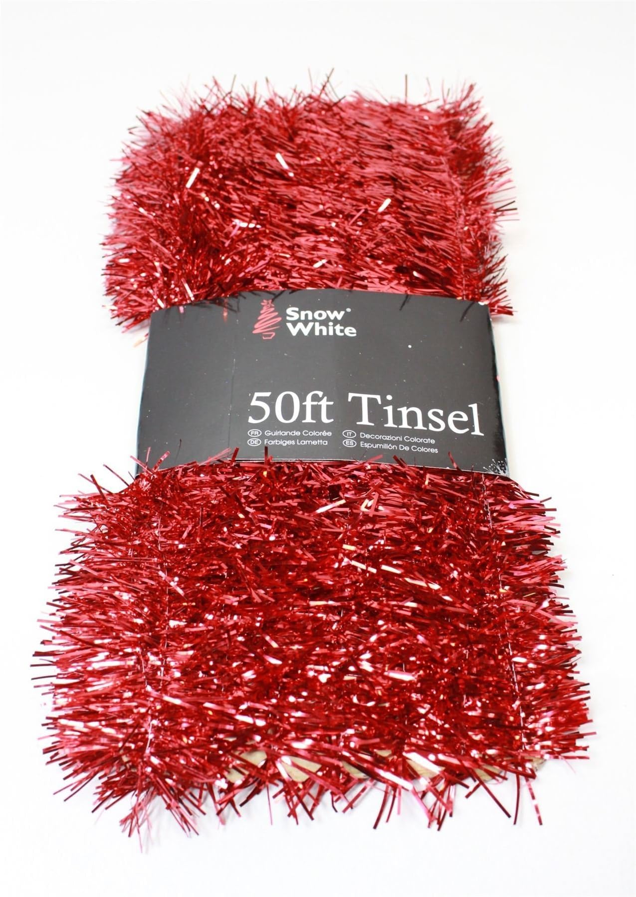 50ft Red Tinsel Christmas Tree Decoration