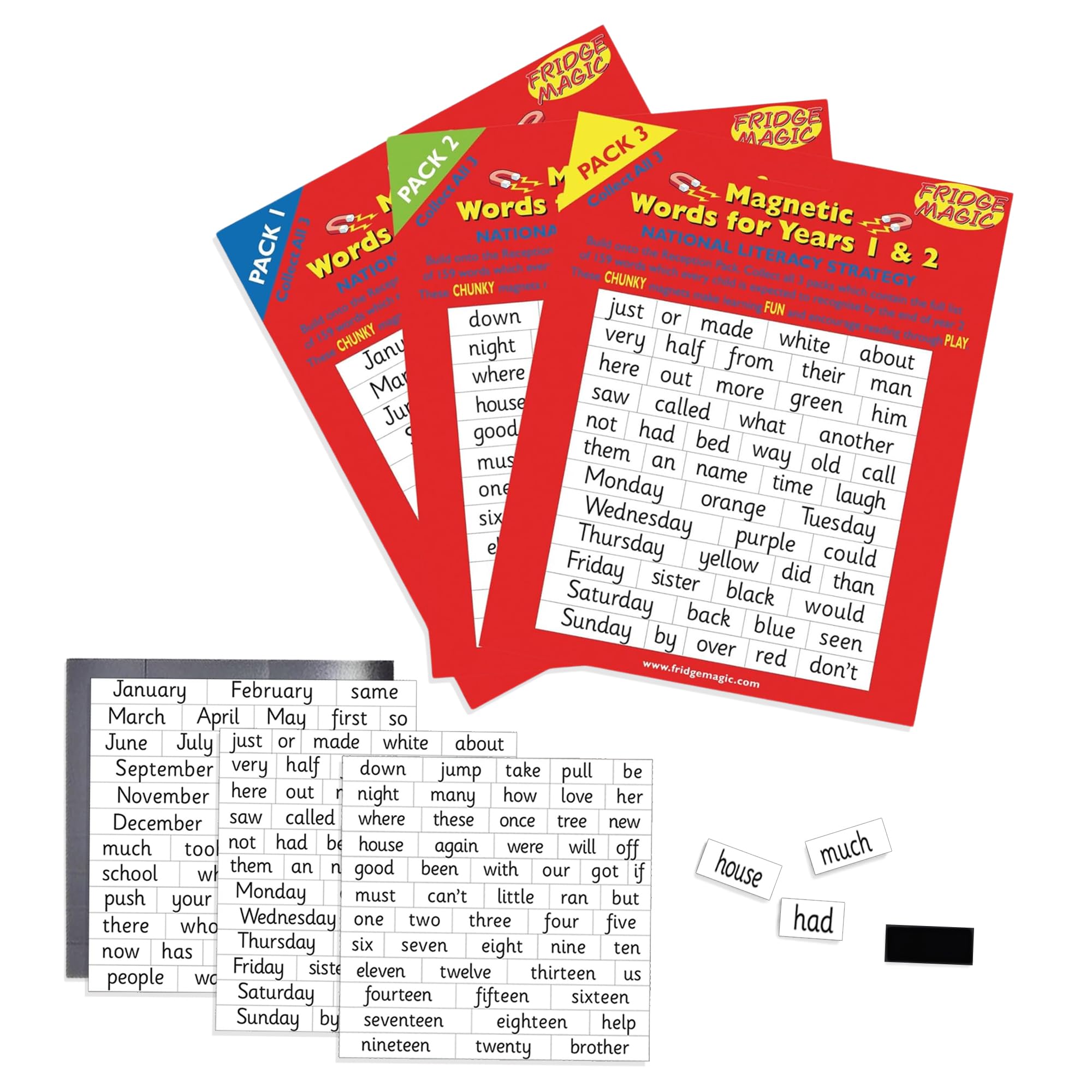 National Literacy Strategy Magnetic Words for Years 1&2 TRIPLE PACK (Packs 1, 2 & 3) Key Stage 1