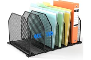 ZONGALL Organiseur de fichiers réglable pour bureau, 6 sections verticales, organiseur de classeur, organiseur de bureau en m