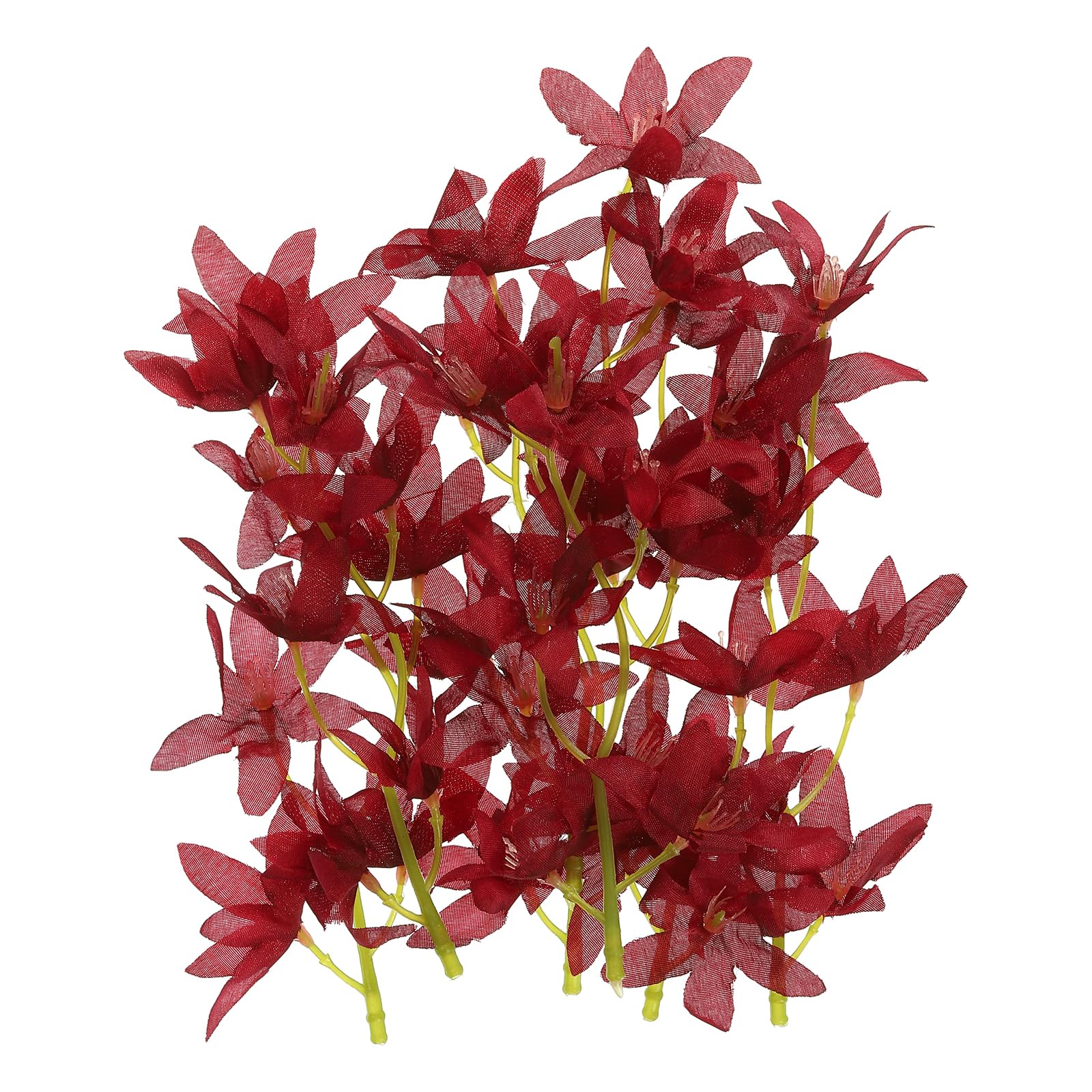 Photo 1 of PATIKIL 7 Inch Artificial Orchid Flower, 12 Pcs Floating Candles Simulation Flower Cylinder Vase Fillers for Home Wedding Decoration, Burgundy