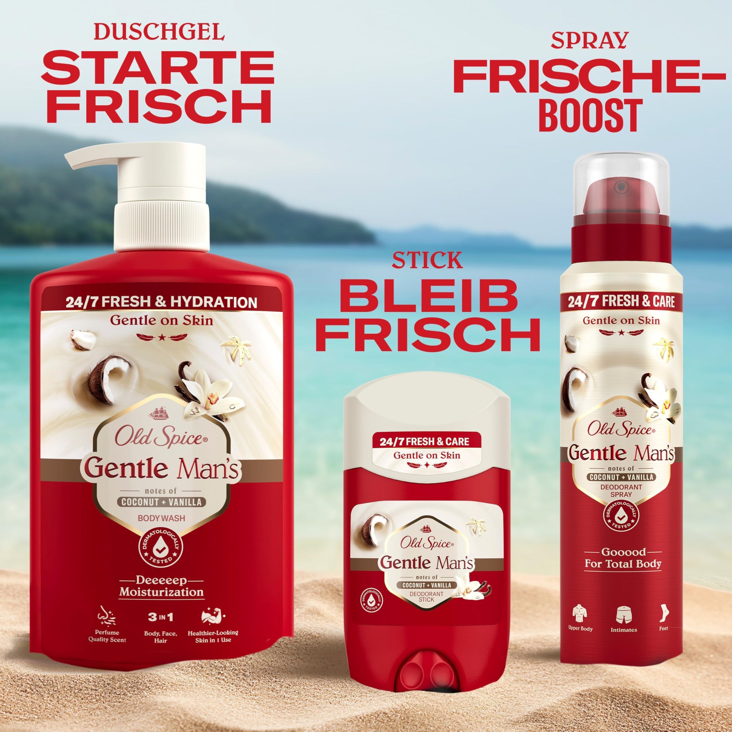 Old Spice Super Coconut + Vanilla 3-in-1 Duschgel & Shampoo Für Männer 800ml, Körper-Haar-Gesicht Reinigung, 24/7 Frische & Hydration*, Sanft Zur Haut, Duftqualität, *Frisch Bei Täglicher Anwendung 8