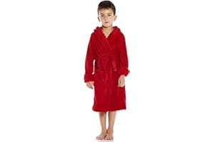 Leveret Kids Robe Boys Girls Solid Hooded Fleece Sleep Robe Bathrobe (2 Toddler-16 Years) Variety of Colors