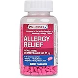 ValuMeds Allergy Medicine (600 Tablets) Antihistamine, Diphenhydramine HCl 25 mg | Children and Adults | Relieve Itchy Eyes, 