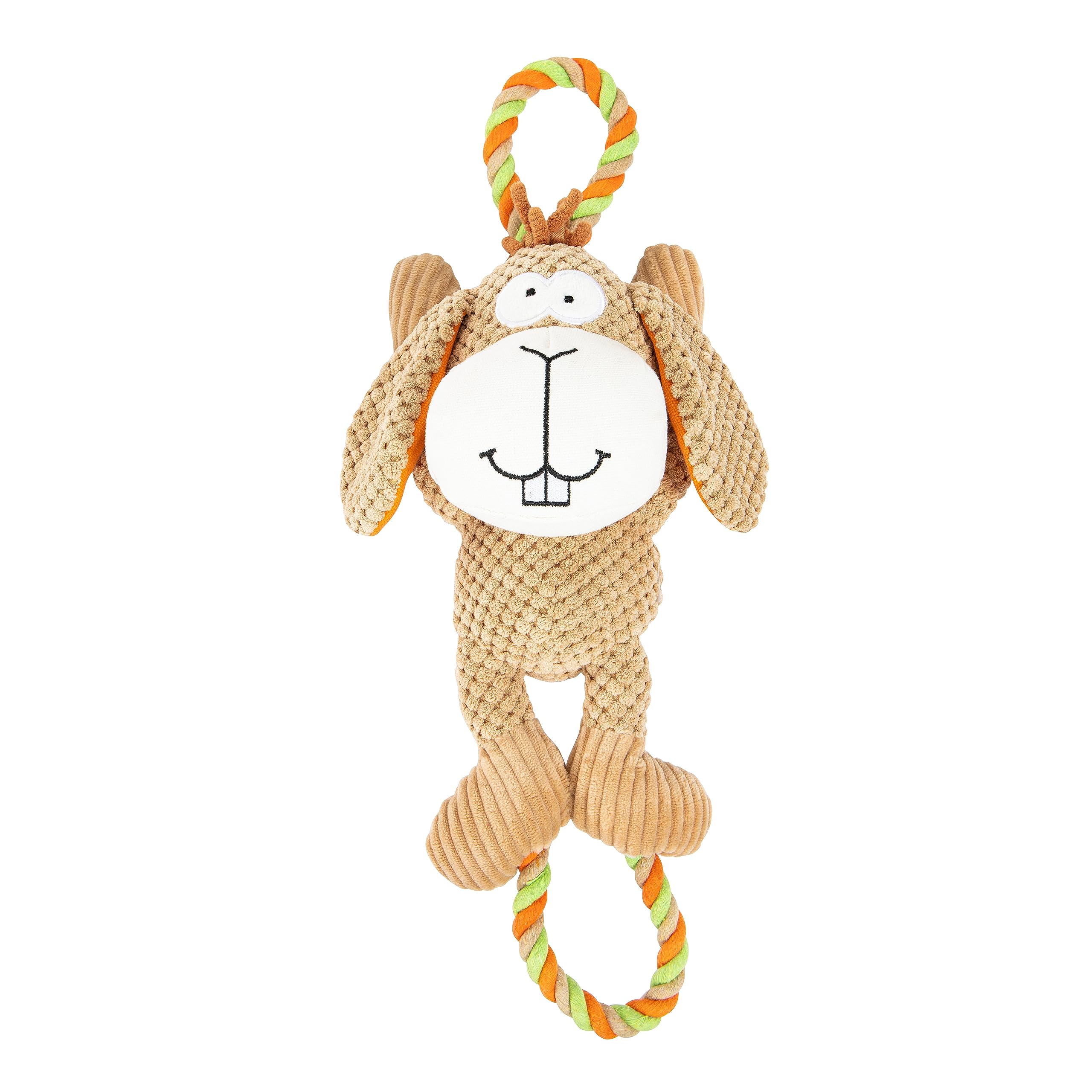 Bayer Design EDUPET 06008AA Dog toy Bunny plush with rope, squeaking