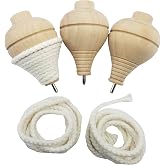 Adventure Awaits! - 3 Pack Hand-Carved Wooden Trompos Tops with Strong Steel Point - Smooth Finish! Each Top (x3) is Together in one Package.