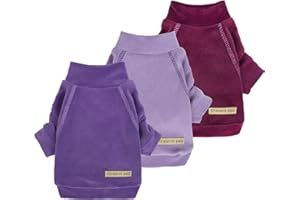 Fitwarm 3 Pack Classic Fleece Dog Sweater, Turtleneck Dog Sweatshirt, Dog Winter Clothes for Small Dogs Boy Girl, Pet Pullover Jumper, Cat Apparel, Purple, MediumPurple, Dark Red, Small