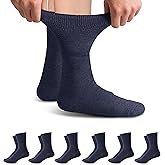Forcool Non-Binding Cushion Crew Cotton Diabetic Socks for Men and Women, M/L/XL, 3/6 Pairs