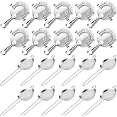 20 Pack Stainless Steel Cocktail Strainer Bar Strainer For Bartender, Juice | 10 Cone Shaped Small Fine Mesh Strainer Sieve,10 Cocktail Strainer for Tea, Coffee, Home Bar Or Commercial Use
