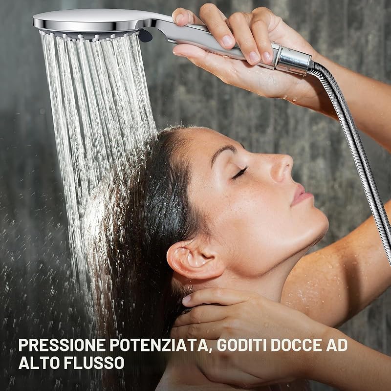 Soffione Doccia Anticalcare Φ110 mm con 6 tipi di getto