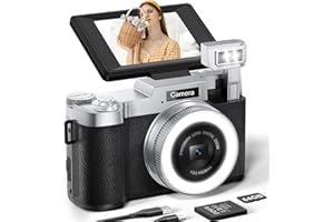 FLATIC Digital Camera, 4K 64MP Cameras for Photography with 64GB Card, 18X Zoom Autofoucs Vlogging Camera for YouTube with 180° Flip Screen, Compact Vlog Travel Camera Kit for Beginner, Teens