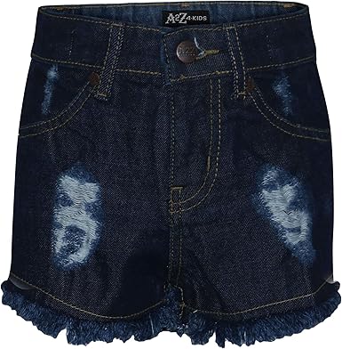 dark blue ripped denim shorts