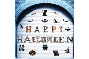 RMBHM 28Pcs Halloween Garage Door Magnetic Decorations, Bat and Spooky Halloween Garage Door Magnets, Waterproof Halloween Decoration Magnets for Car and Garage Door Decor