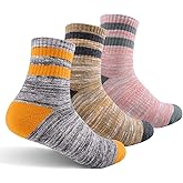 FEIDEER Women's Hiking Walking Socks, Multi-pack Outdoor Recreation Cotton Socks Wicking Cushion Crew Socks