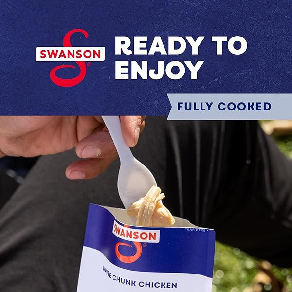 SWANSON HICKORY SMOKED BBQ WHITE CHUNK FULLY COOKED CHICKEN, 2.6 OZ POUCH