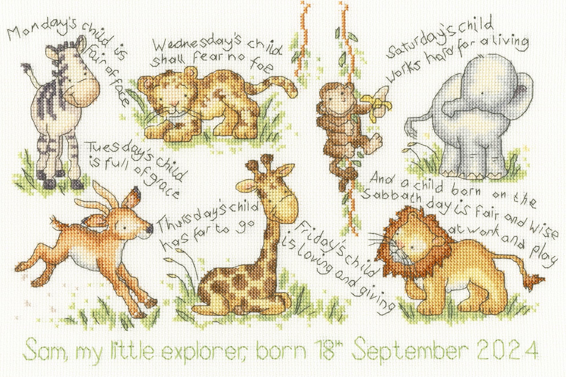 Bothy Threads - Monday's Child Counted Cross Stitch Kit