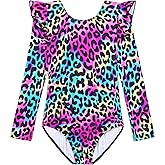 Tziharora Girls Gymnastics Leotards Long Sleeve Ruffle Tumbling Bodysuits Dance Outfits for Kids Training Class