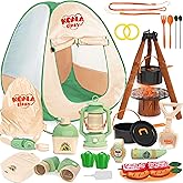 Kids Camping Set, SMILESSKIDDO 41 PCS Pretend Camping Set for Kids 3-5 with Pop Up Tent - Indoor and Outdoor Play Camping Toys for Toddlers