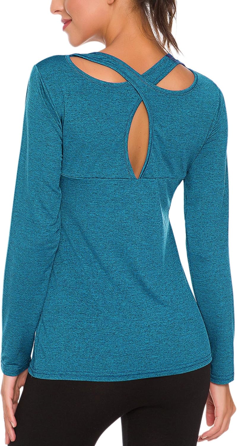 Womens long workout tops Clearance