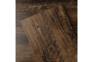 GreenFullHouse Peel and Stick Floor Tile Vinyl Wood Plank 36-Pack 54 Sq.Ft, Honduras Rosewood, Rigid Surface Hard Core Easy DIY Self-Adhesive Flooring
