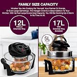 Andrew James Halogen Oven Cooker 12L-17L 1400W Glass Air Fryer Black view 5