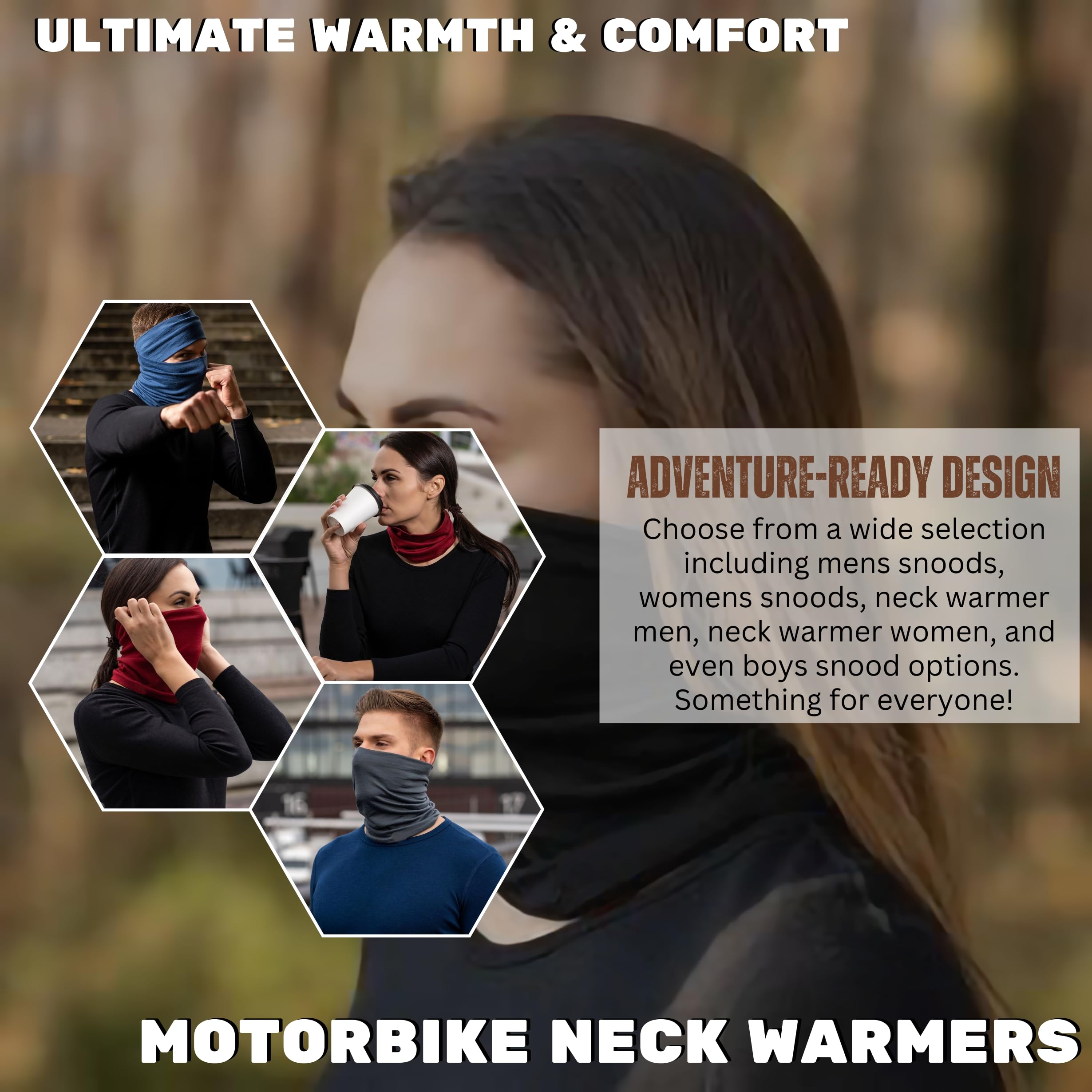 Sterling Sports Windproof Neck Warmer: Thermal Fleece Scarf for Motorbike, Cycling, Skiing - Ideal Motorbike Gifts & Accessories for Men & Women - Versatile Snood Scarf & Neck Tube