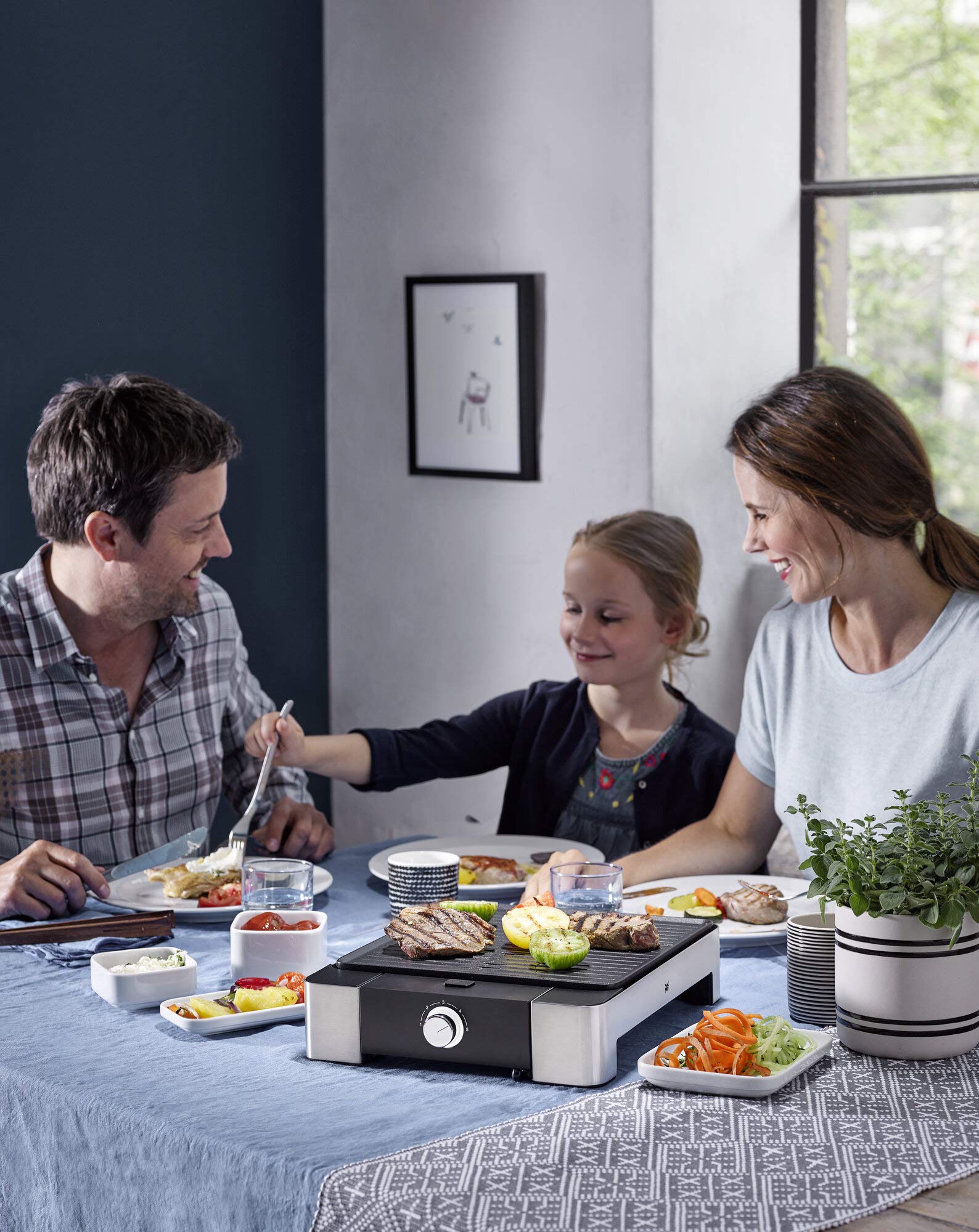 WMF Lono Tischgrill Quadro, Indoor Grill, Elektrogrill klein mit kompakter Grillfläche, spülmaschinenfest, 1250 W 5