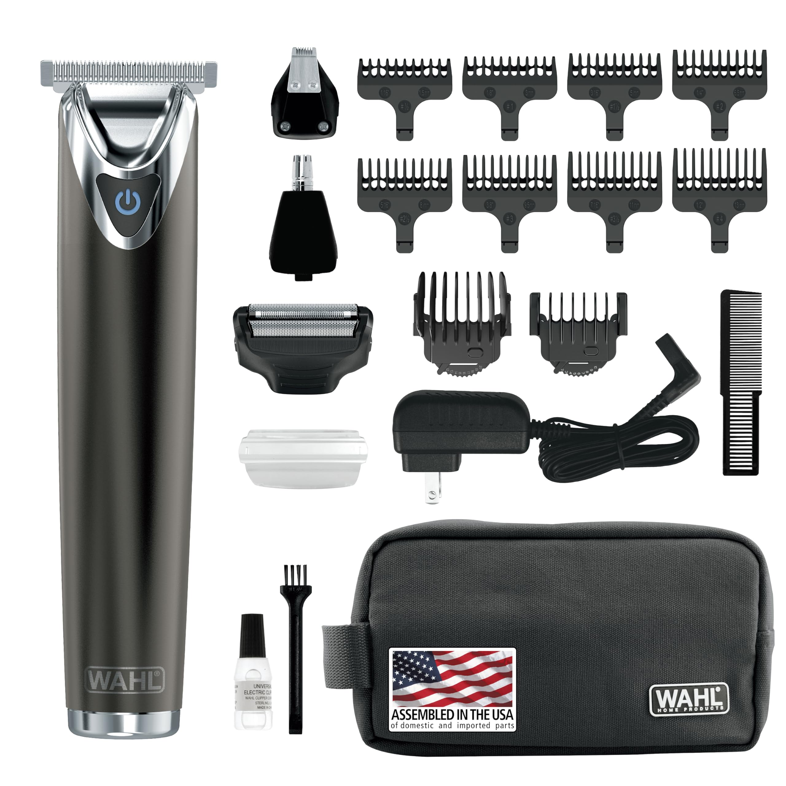 Photo 1 of WAHL USA Stainless Steel Lithium Ion 2.0+ Slate Beard Trimmer for Men - Electric Shaver, Nose Ear Trimmer, Rechargeable All in One Men's Grooming Kit - Model 9864