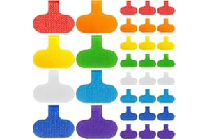 STARFA LAB 32 Pcs Multi Color Durable Cable Lables with Writable Surface,Waterproof Wire Labels for Electronics Organization,Computer&Industrial Cable Management,1.5" x 0.63"Cord Tags(8 Colors)