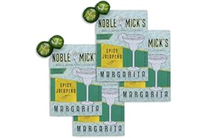 Noble Mick's Easy Delicious Refreshing Ready To Use For A Party, Celebration, or Happy Hour, Single Serve Craft Cocktail Mix, Spicy Jalapeno Margarita, 4 Pack