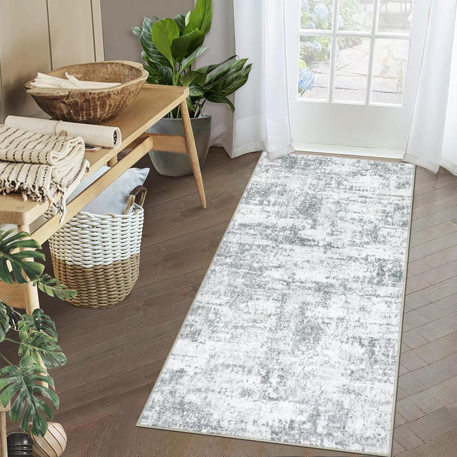 Cekene Runner Rugs for Hallway 65x120cm Non Slip Kitchen Runner Mat Washable Soft Low Pile Floor Mats for Front Door Entryway Bedroom Bathroom