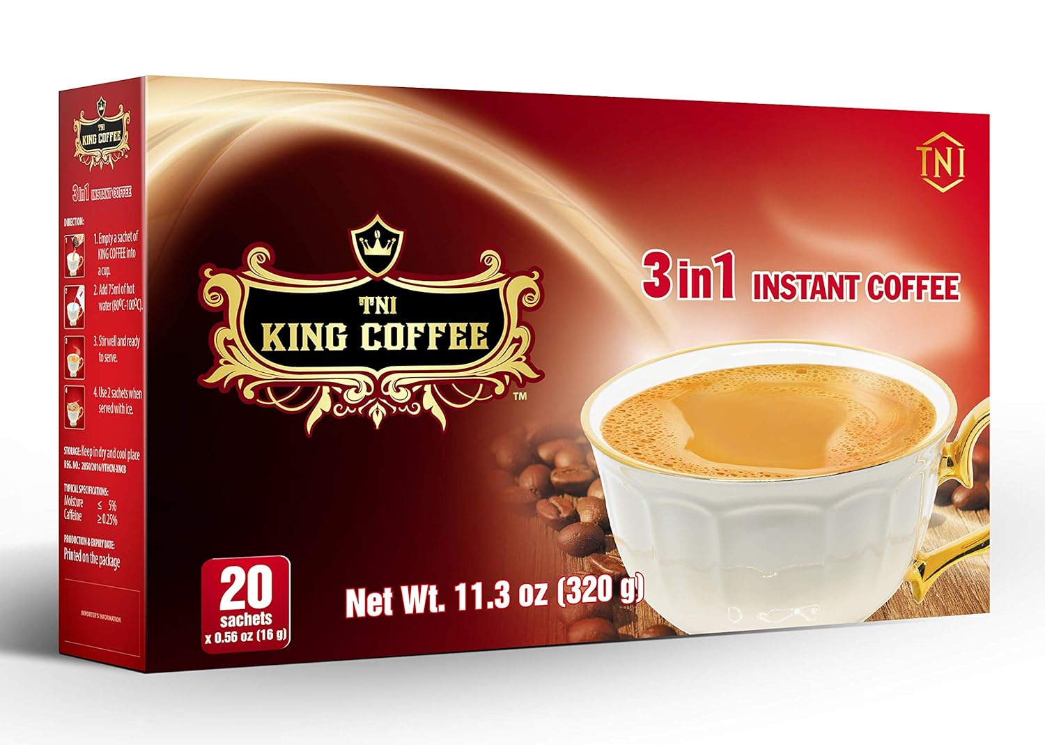 King Coffee 3 in 1 Instant Box (20 Sachets) Amazon.in Grocery