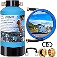 H&G lifestyles ‎Portable Water Softener for RV with Water Hose, Food-Grade Resin 3/4" Brass Fittings 2600 Gallons Softens Hard Water Filtration System for Car Washing Pressure Washing