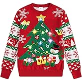 Cutemile Kids Boy Ugly Christmas Sweaters Size 5-14 Girls Light Up Xmas Sweaters for Party