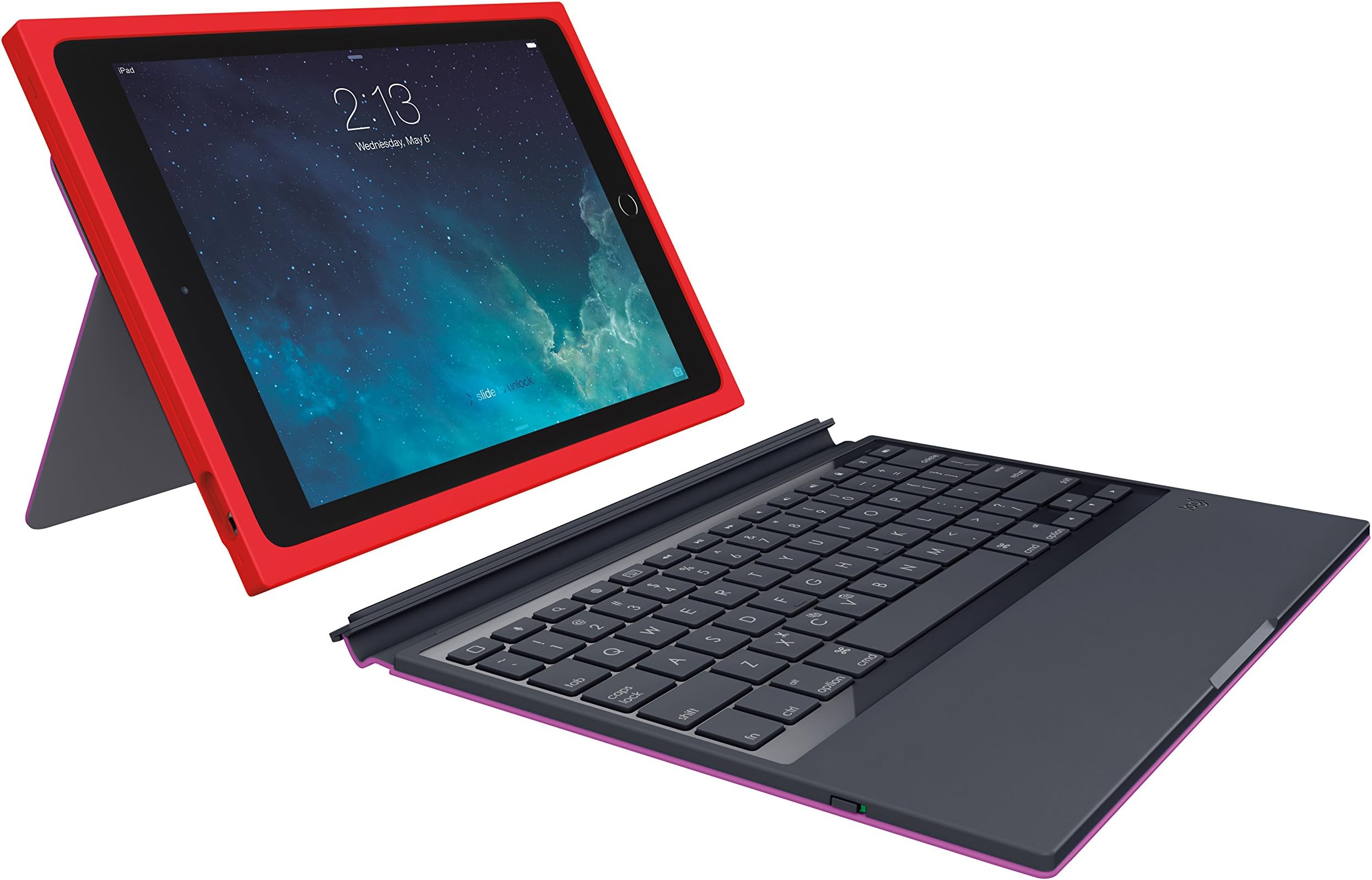 Logitech BLOK Protective Keyboard Case for iPad Air 2, Red/Violet