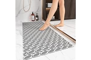 XIYUNTE Shower Mat Non Slip Bath Mat for Tub - 36 X 16 Inch TPE Bathtub Mat Non Slip Shower Mats for Inside Shower, Eco-Friendly Bath Tub Mat with Powerful Suction Cup, Easy to Cut and Dry, Dark Grey