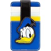 Buckle-Down Disney Wallet, Character Wallet ID Card Holder, Donald Duck Smiling Face, Blue, Vegan Leather