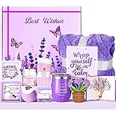 Lavender Gifts for Women Purple Birthday Gifts for Women Self Care Gift Get Well Soon Sympathy Gift Relaxing Spa Gifts Baskets Care package for Her Mom Girlfriend Wife Sister Friend