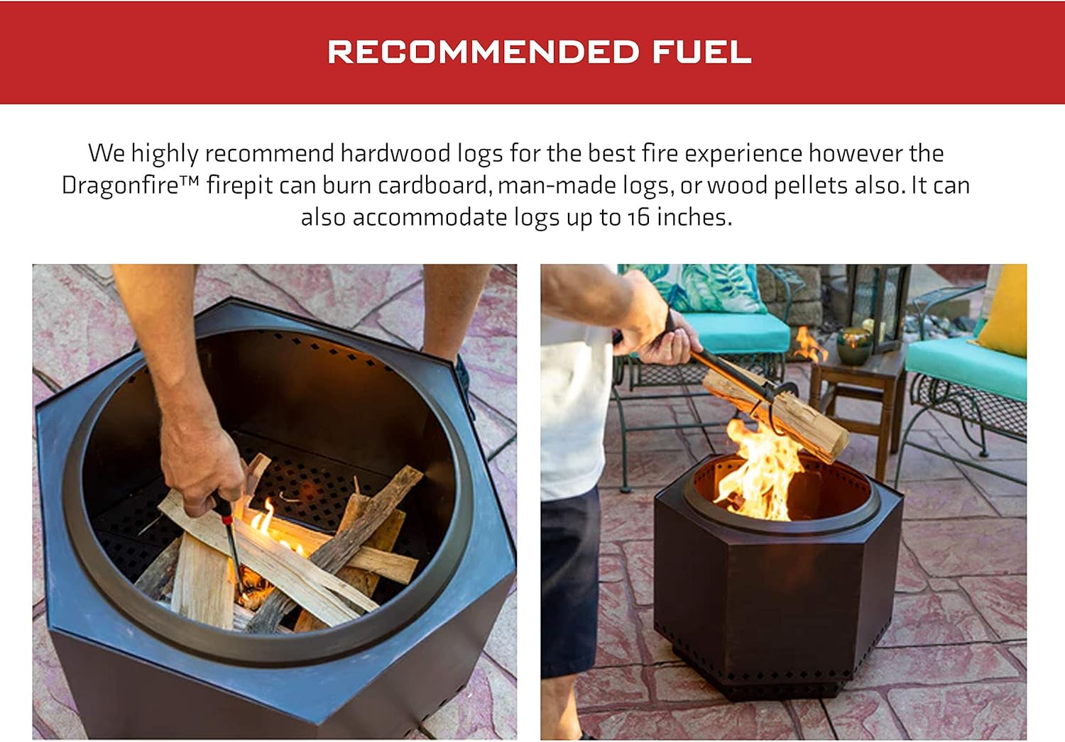 Dragonfire 23.5 Inch Smokeless Wood Burning Outdoor Bonfire Fire Pit Bundle, Includes Stand, Spark Screen, & Waterproof Cover - Great for Camping, Cooking, Tailgating, and Patio, Black : Garden & Outdoor