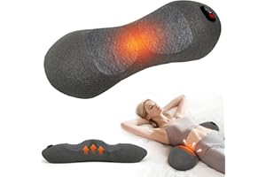 KITCADA 3 in 1 Electric Lumbar Massager Support Pillow, Back Massager with Heat, Adjustable Height for Bed and Chair,Back Support Pillow for Lower Back Pain Relief and Spine Support