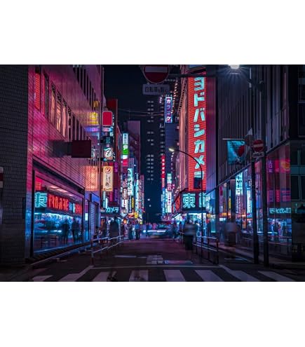 Amazon.com : Laeacco 20x10ft Tokyo Night Skyline Backdrop Vinyl