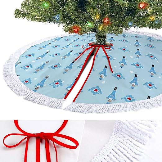 KAZOGU Blue Nutcracker Christmas Tree Skirt for New Year Holiday