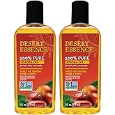 Desert Essence 100% Pure Jojoba Oil - 4 Fl Oz - Pack of 2 - Haircare & Skincare Essential Oil - All Skin Types - No Oily Resi