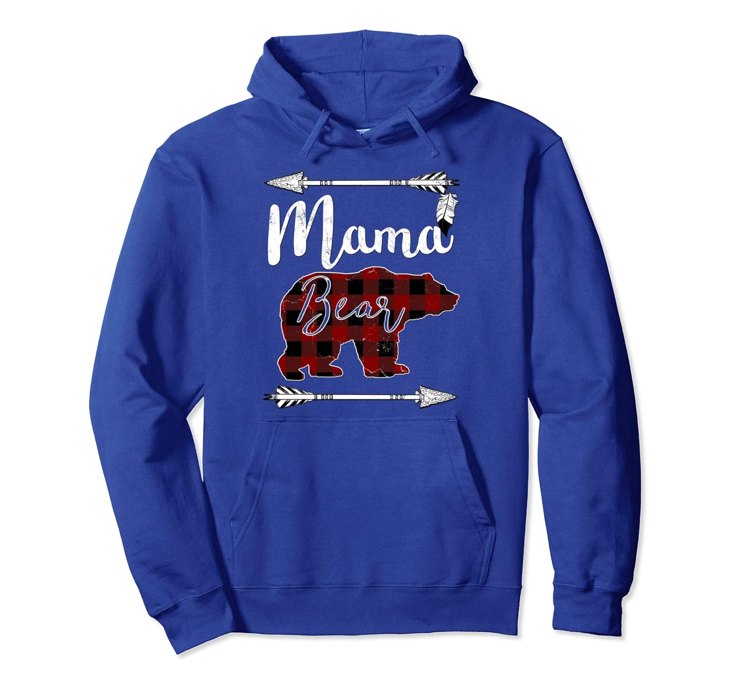 MAMA BEAR Hoodie Mother's Day Gifts Mom Buffalo Plaid-ANZ