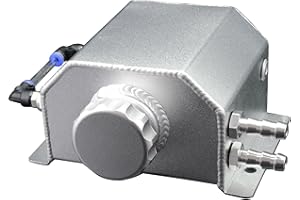 YIEXOVA Engine Coolant for car, Overflow Tank, Coolant Radiator Tank, Reservoir Expansion, Universal Coolant reservoir (Silver-Plastic level indicator connector, 1L)