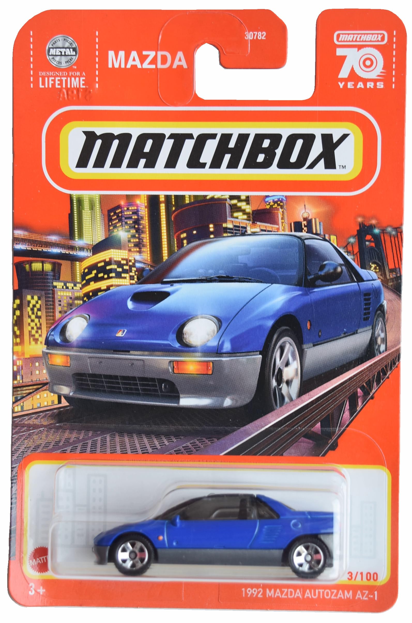 Matchbox 1992 Mazda Autozam AZ-1, Blue 3/100