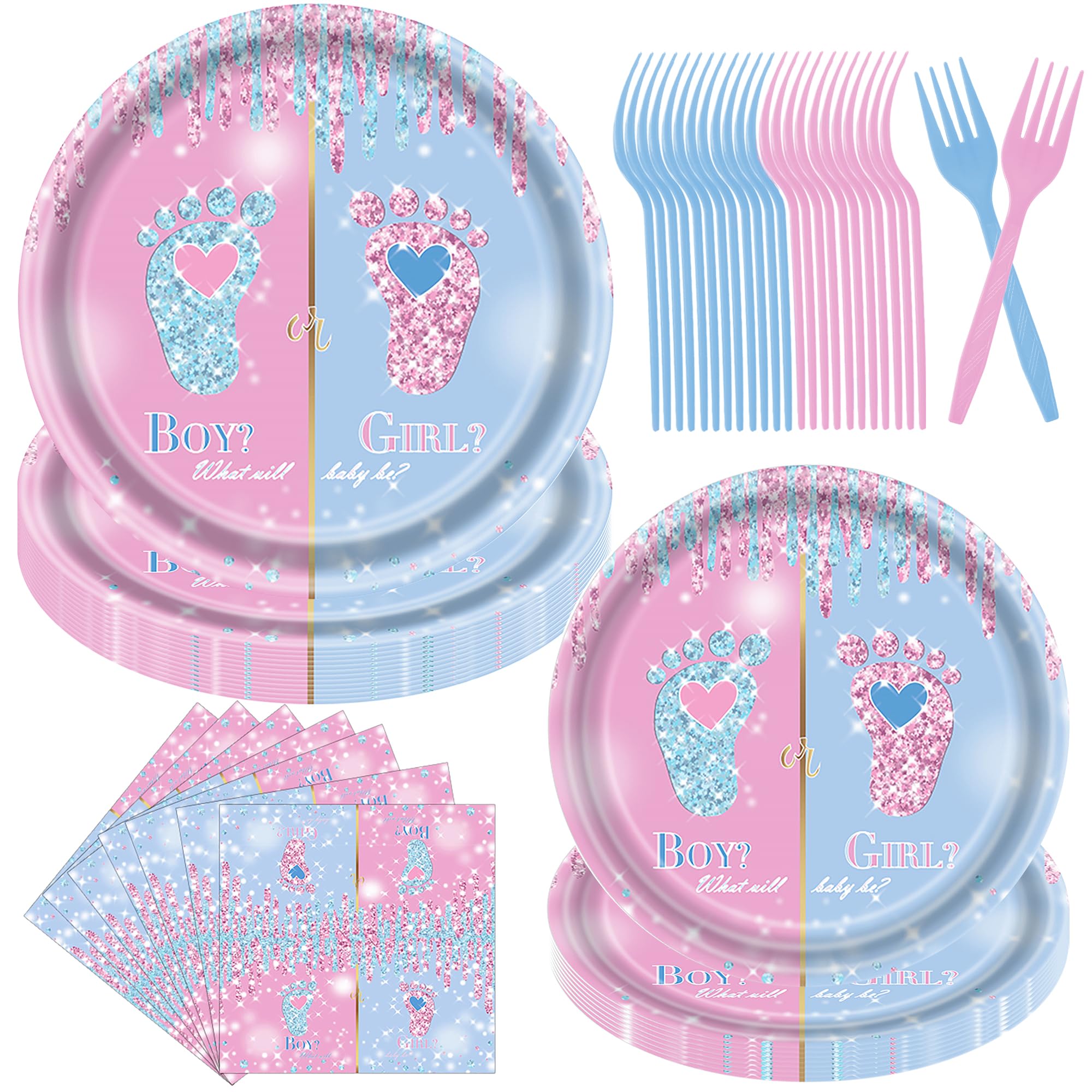 Gender Reveal Party City Baby Shower Plates Baby Girl Gender